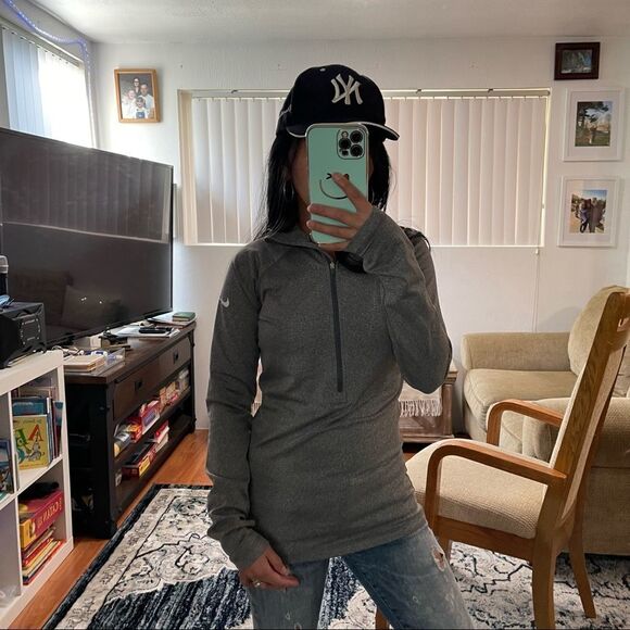 Nike Pro dri fit long sleeve 1/2 zip running top - Picture 1 of 12